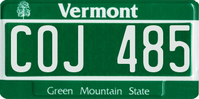 VT license plate COJ485