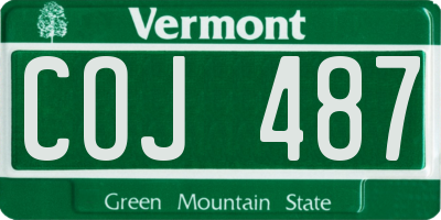 VT license plate COJ487