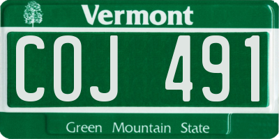 VT license plate COJ491