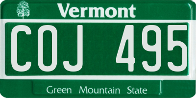 VT license plate COJ495
