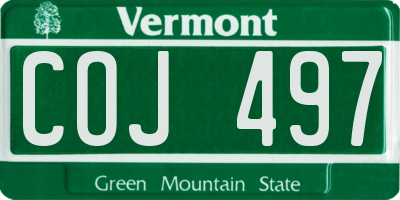 VT license plate COJ497