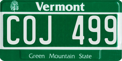 VT license plate COJ499