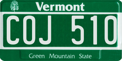 VT license plate COJ510