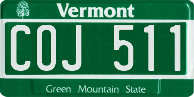 VT license plate COJ511
