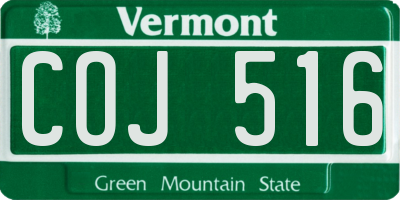 VT license plate COJ516