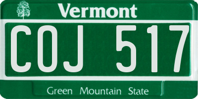 VT license plate COJ517