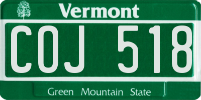 VT license plate COJ518