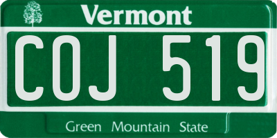 VT license plate COJ519