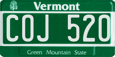 VT license plate COJ520
