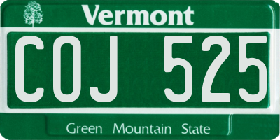 VT license plate COJ525