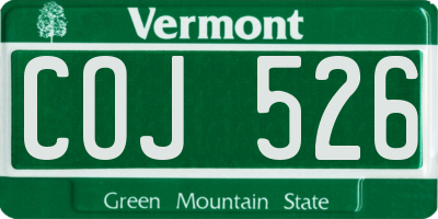 VT license plate COJ526