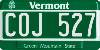 VT license plate COJ527