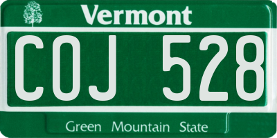 VT license plate COJ528