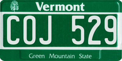 VT license plate COJ529