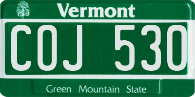 VT license plate COJ530