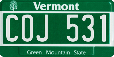VT license plate COJ531