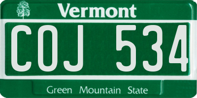 VT license plate COJ534