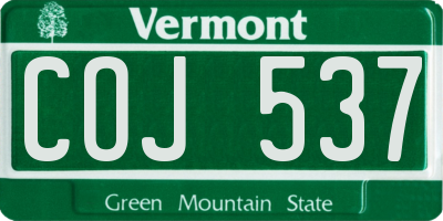 VT license plate COJ537