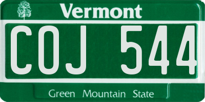 VT license plate COJ544