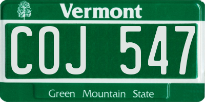 VT license plate COJ547