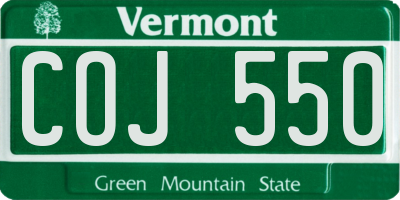 VT license plate COJ550