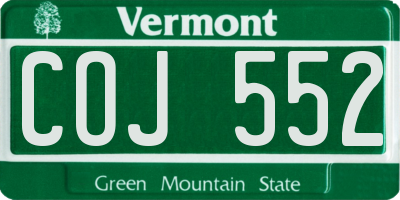 VT license plate COJ552