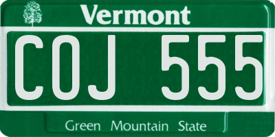 VT license plate COJ555