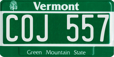 VT license plate COJ557