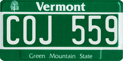 VT license plate COJ559