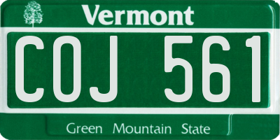 VT license plate COJ561