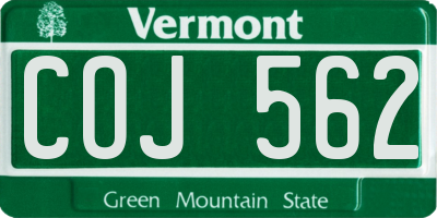 VT license plate COJ562