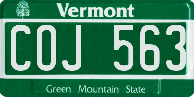 VT license plate COJ563