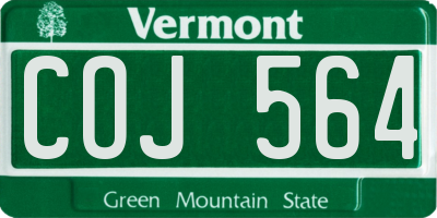 VT license plate COJ564