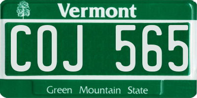 VT license plate COJ565