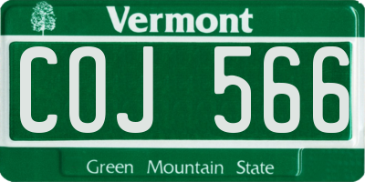 VT license plate COJ566