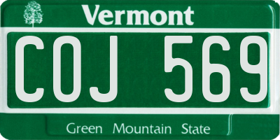 VT license plate COJ569