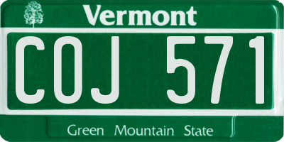 VT license plate COJ571