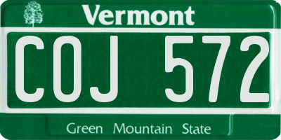 VT license plate COJ572