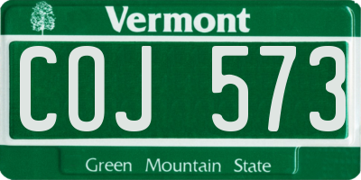 VT license plate COJ573