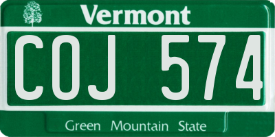 VT license plate COJ574