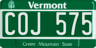 VT license plate COJ575