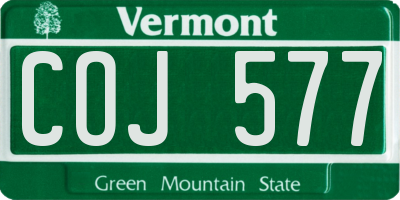 VT license plate COJ577