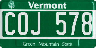 VT license plate COJ578