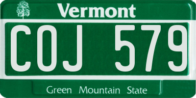 VT license plate COJ579