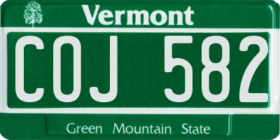 VT license plate COJ582