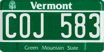 VT license plate COJ583