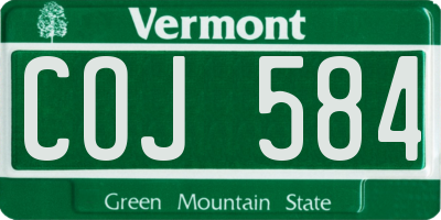 VT license plate COJ584