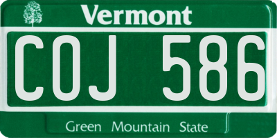 VT license plate COJ586