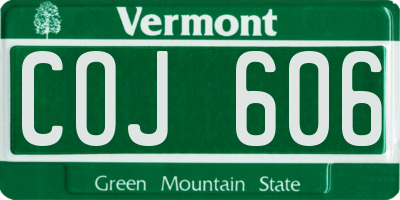 VT license plate COJ606