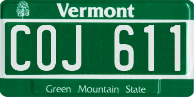VT license plate COJ611